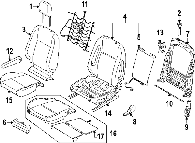 LK4Z99611A08AD - Body: Headrest for Ford Image
