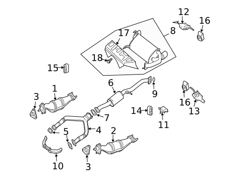 Exhaust Components for 2007 Nissan 350Z #1