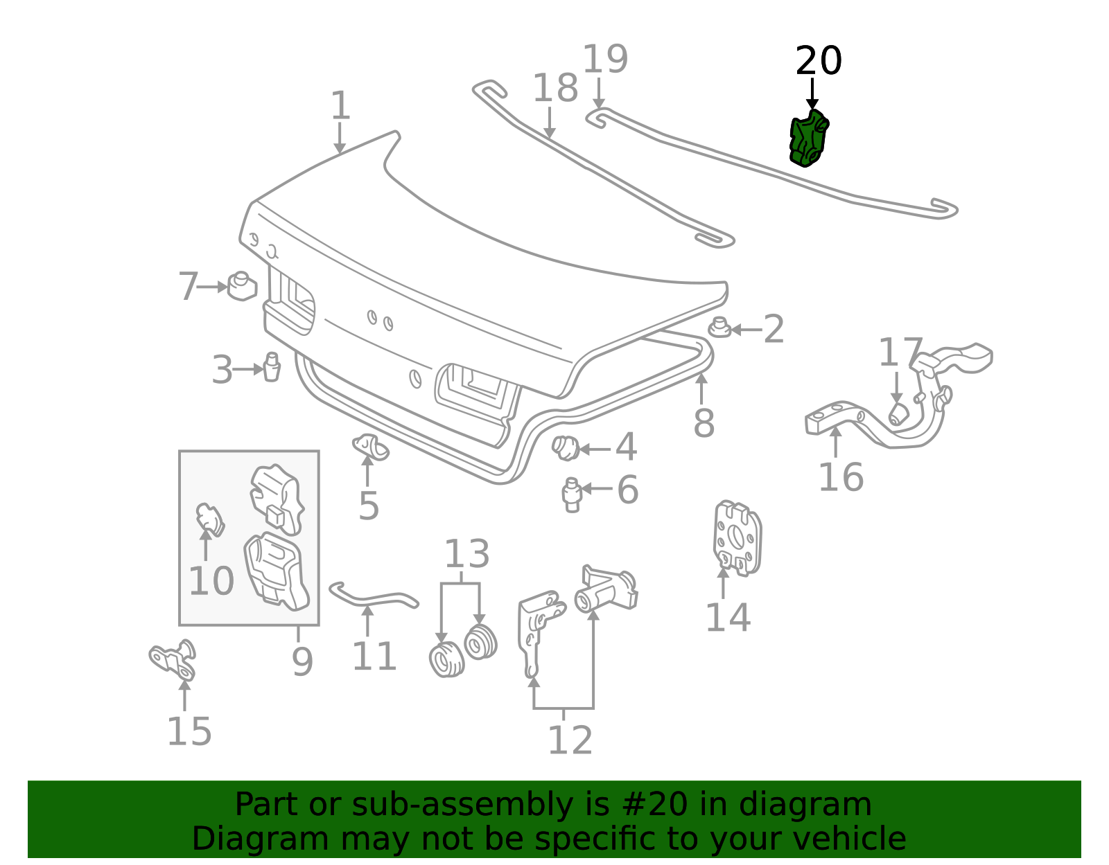 74873-SM4-003 - 1990-2008 Acura - Clip, Trunk Opener Spring | All