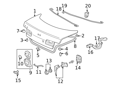 Lid & Components for 1996 Acura Integra #0