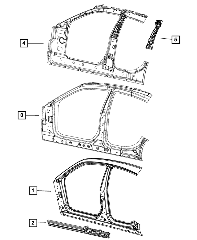 68433579AC - Body Sheet Metal Except Doors: Sill Reinforcement, Left for Mopar Image