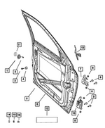 68507121AB - Doors, Door Mirrors and Related Parts: Front Door, Left for Mopar Image
