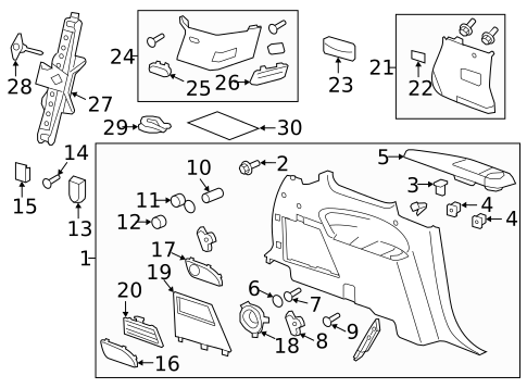 Interior Trim - Quarter Panels for 2017 GMC Acadia Limited #0