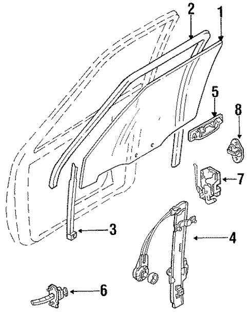 Glass - Door for 1993 Ford Festiva #0