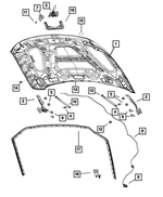 68361149AB - Body Sheet Metal Except Doors: Hood Latch for Mopar Image