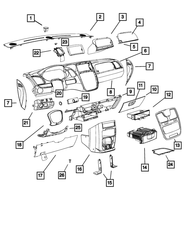 5028738AB - Interior Trim: Instrument Panel Cap for Mopar Image