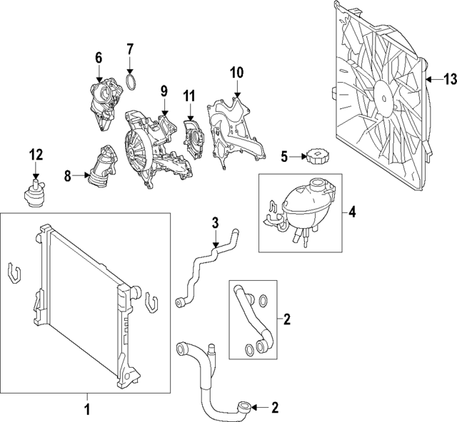 2075010982 - Cooling System: Lower Hose for Mercedes-Benz Image