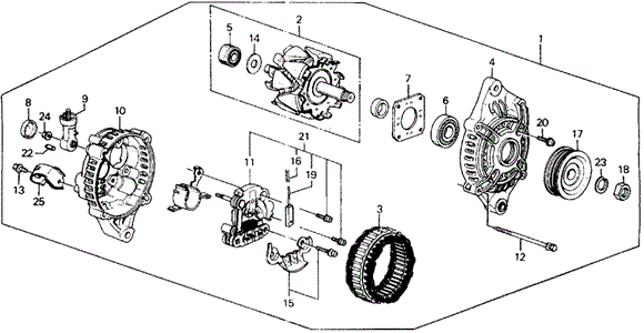 Alternator (Mitsubishi) for 1988 Honda Civic #0