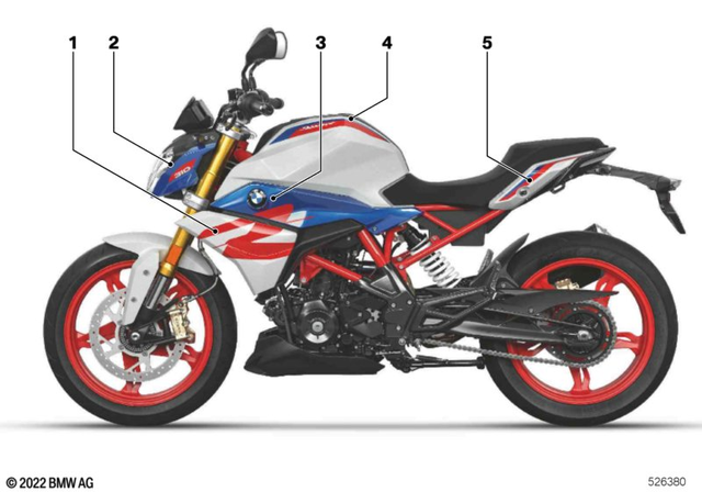 51141542002 - Body Equipment: Decor Radiator Cowl Right - Sport/passion for BMW-Motorrad Image