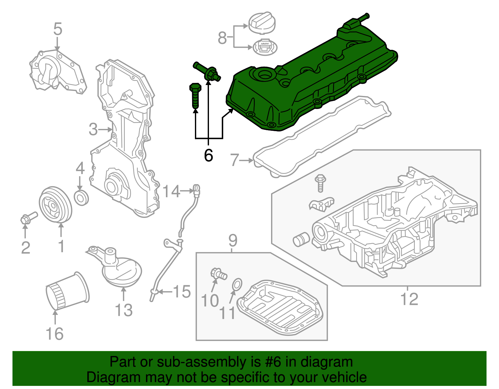 2017-2020 Nissan Valve Cover 13264-4JM0A | Parts for Nissans