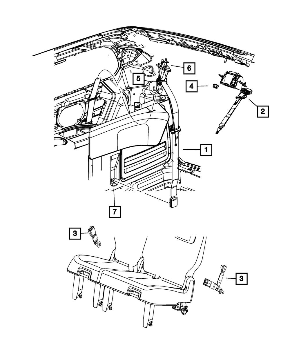 Inner Seat Belt, Left - Mopar (ZV911T1AA)