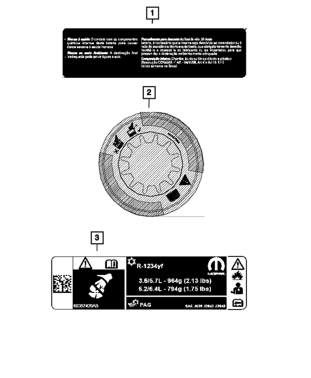 68213176AA - Labels: Coolant System Cap Label for Mopar Image