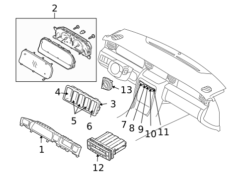Cluster & Switches for 2005 Kia Amanti #0