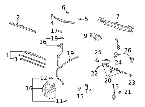 Wipers for 2001 Toyota Highlander #0