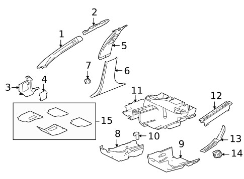 Interior Trim - Pillars for 2015 Jaguar XF #0