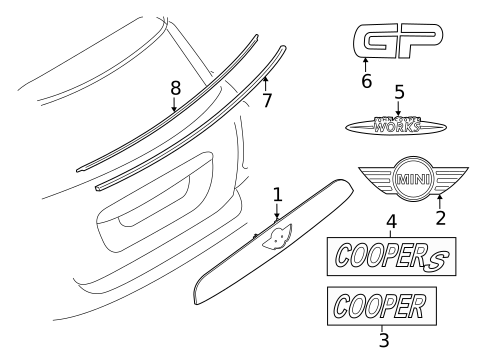 Exterior Trim - Lift Gate for 2020 Mini Cooper #0