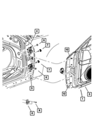 4575748AG - : Front Door Upper Hinge, Right for Chrysler: 300 | Dodge: Charger, Magnum Image
