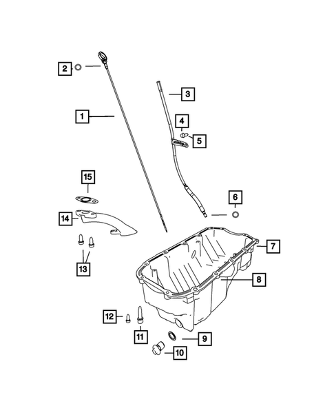 Engine Oiling, Oil Pan and Indicator (Dipstick) for 2018 Jeep Renegade #0