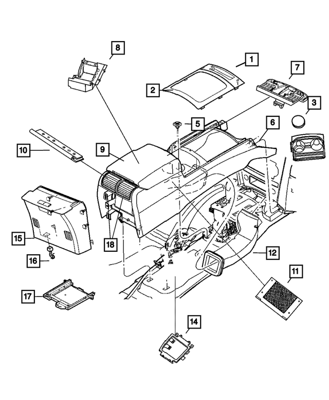 1JN78BD1AA - : Console End Cap for Mopar Image