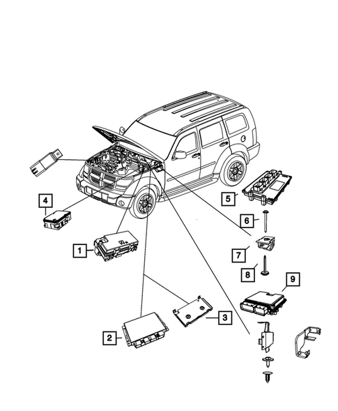 Keys, Modules and Engine Controllers for 2010 Dodge Nitro #1