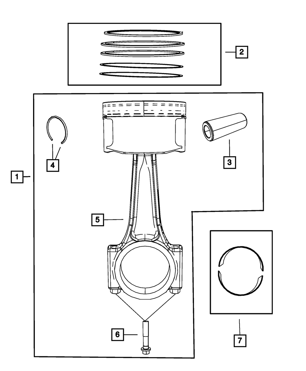 Piston Ring Kit - Mopar (68031606AA)