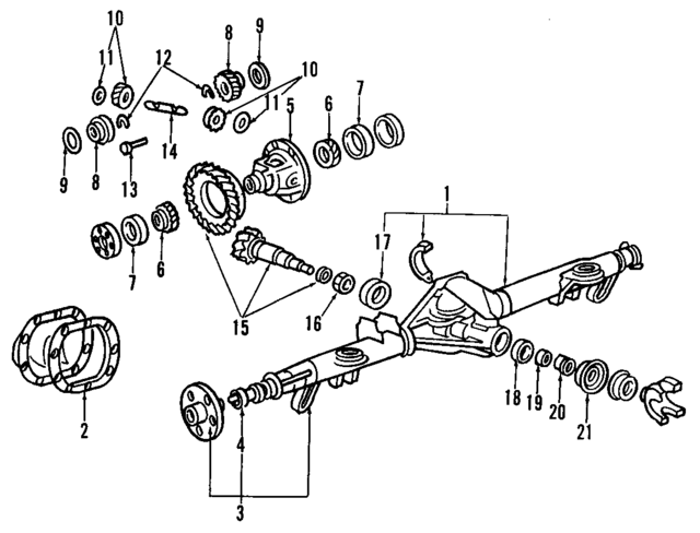 8L1Z4209A - Universals &amp; Rear Axle: Ring &amp; Pinion for Ford: Aerostar, Bronco II, LTD, Mustang, Ranger, Thunderbird | Lincoln: Continental, Mark VII, Town Car | Mercury: Capri, Cougar, Marquis Image