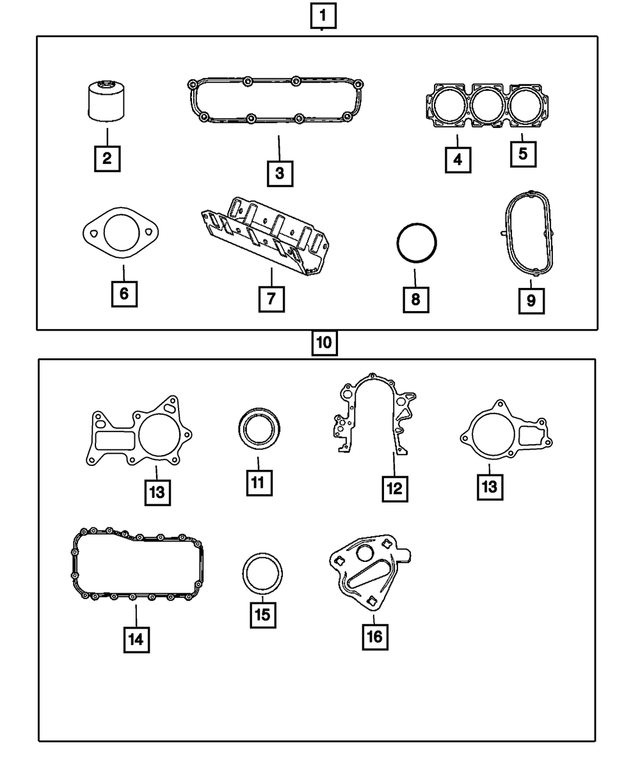 68029544AC - 3.8L Gas; Engine: Engine Lower Gasket Package for Mopar Image