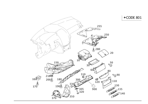 Instrument Panel Detachable Parts for 2013 Mercedes-Benz C250 #0