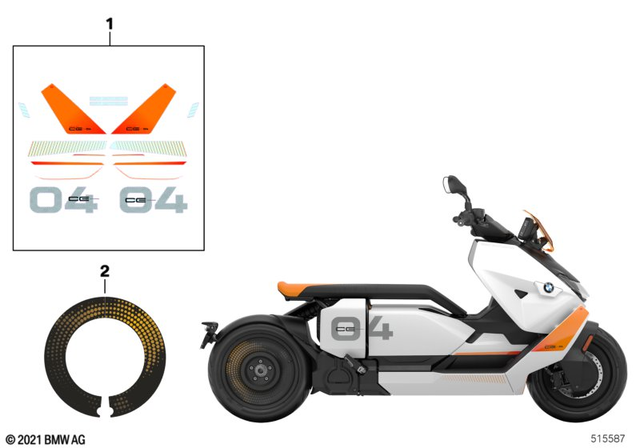 77315A34131 - Design: Set Stickers Trim Panel for BMW-Motorrad Image
