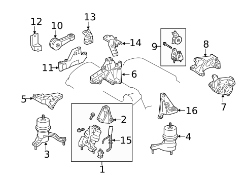 Engine & Trans Mounting for 2012 Lexus RX350 #0