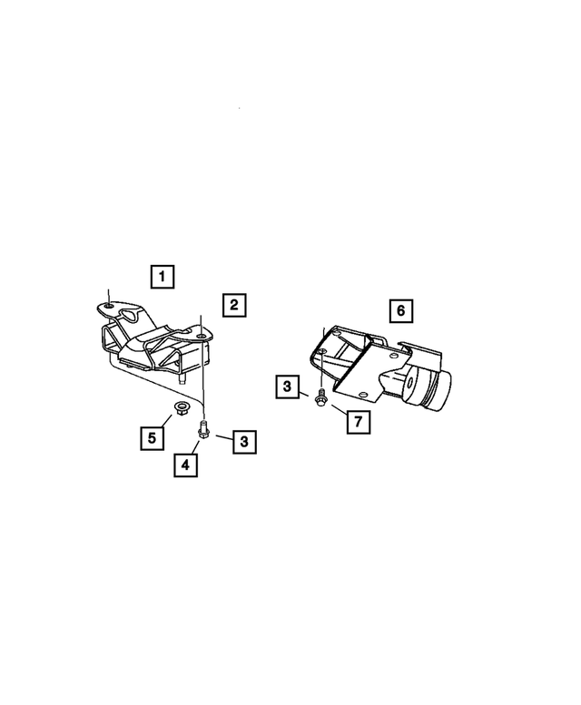 68187866AC - Engine and Transmission Mounting: Transmission Mount Bracket for Mopar Image