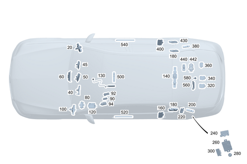 Antenna, Antenna Amplifier and Wiring Harnesses for 1991 Mercedes-Benz 350SD #0