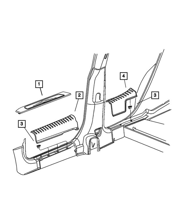 RJ42BDAAD - Interior Trim: Scuff Plate, Right for Mopar Image