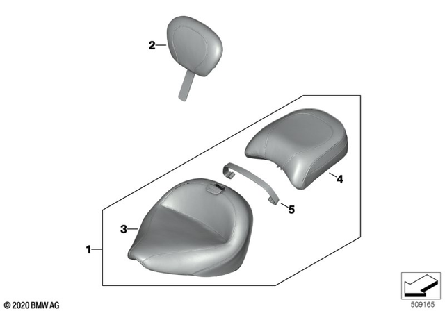 77342469404 - Ergonomics &amp; Comfort: Set, Seat, Weekender, Black for BMW-Motorrad Image