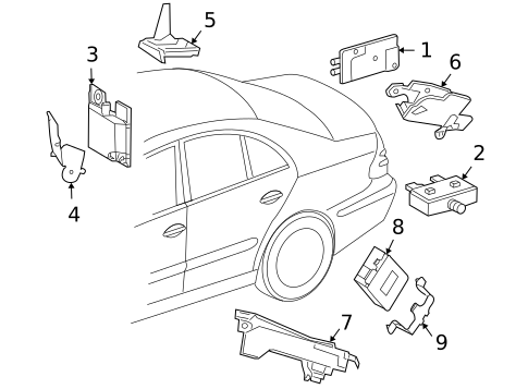 Antenna & Radio for 2009 Mercedes-Benz CLS63 AMG #0