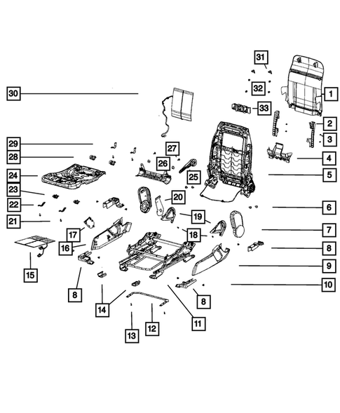 Front Seats - Adjusters, Recliners, Shields and Risers for 2011 Dodge Caliber #2