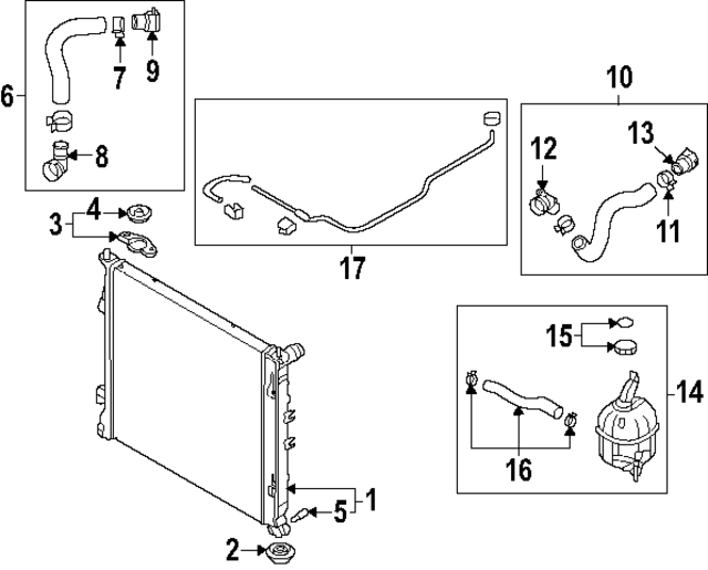 25414ES000 - : Upper Hose for Kia: Carnival Image