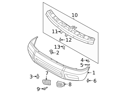 Bumper & Components - Front for 2002 Nissan Pathfinder #0