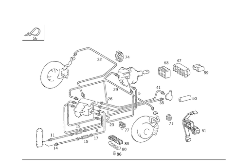 Brake Lines Used for Acceleration Skid Control (Asr) for 1988 Mercedes-Benz 300CE #0