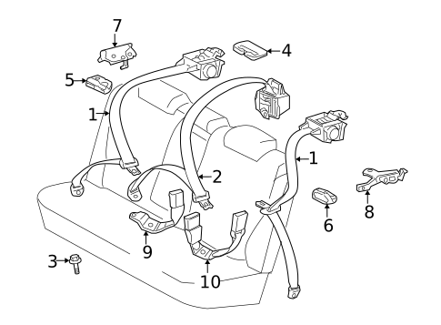 Rear Seat Belts for 2005 Toyota Prius #0