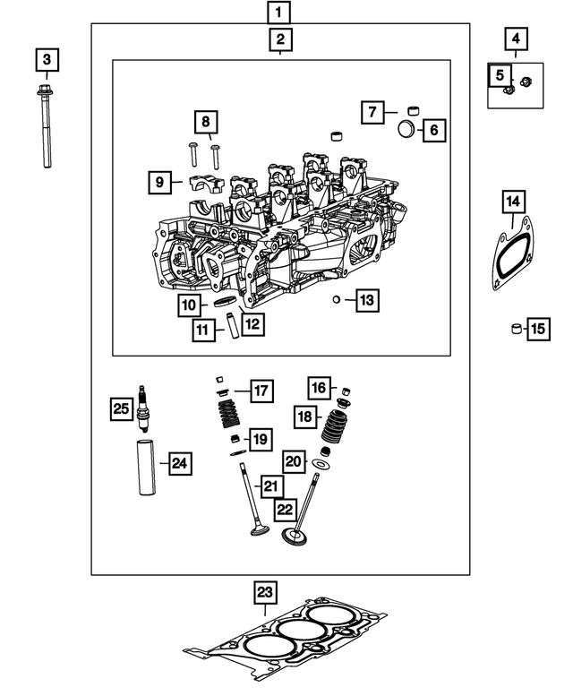 R3620112AA - 3.6L Gas; Engine: Cylinder Head, Right Side, Remanufactured for Mopar Image