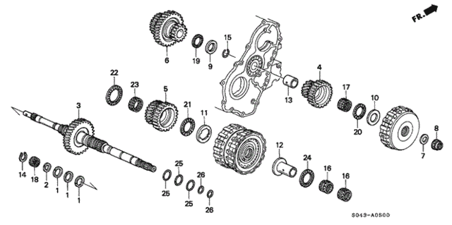 AT Mainshaft (A4RA) for 1997 Honda Civic #0