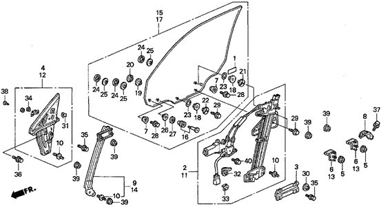 Front Door Window for 1998 Acura TL #0