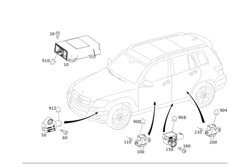 Belt Tensioner, Airbag and Side Airbag for 2013 Mercedes-Benz GLK350 #0