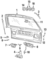 4882449 - Body: Lift Gate for Jeep: Grand Cherokee, Grand Wagoneer Image