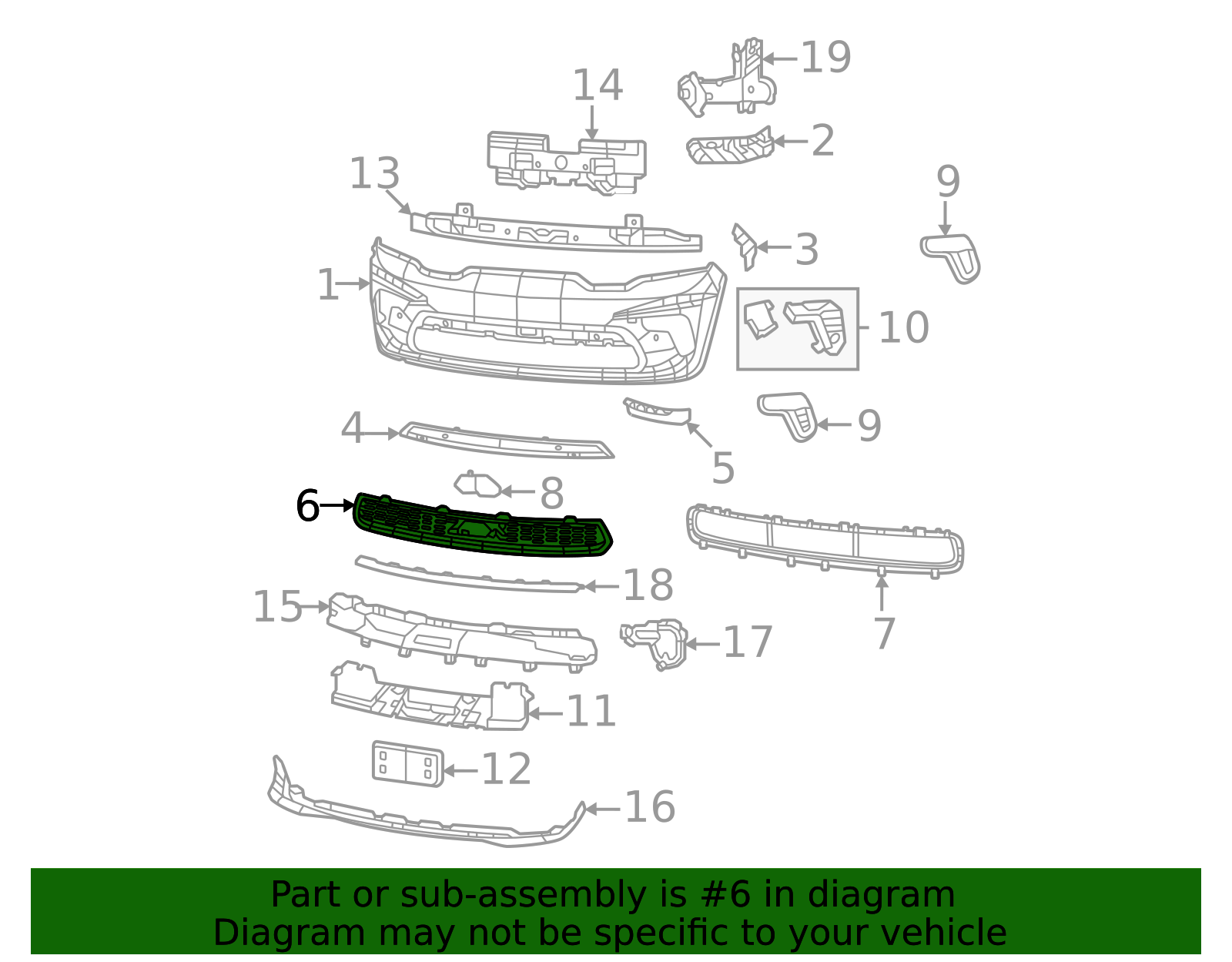 thumbnail image 2 of Genuine Mopar Lower Front Bumper Grille For 2021-2025 Dodge Durango – Part #6UZ27RXFAB 2 of 6