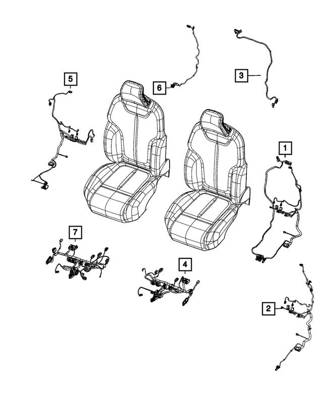 68379881AE - Electrical: Seat Back Wiring for Jeep: Grand Cherokee, Grand Cherokee L Image