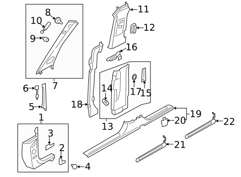 Interior Trim - Pillars for 2022 Audi SQ7 #0