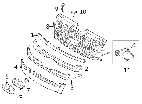 Grille & Components for 2012 Ford Edge #0