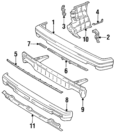 Bumper & Components - Front for 1985 Toyota Camry #0